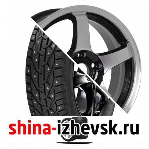 Колесо в сборе Tigar Ice 205/55 R16 T 94 + CrossStreet CR14 6xR16 4×100 ET41 DIA60.1 Черный полностью полированный в Ижевске